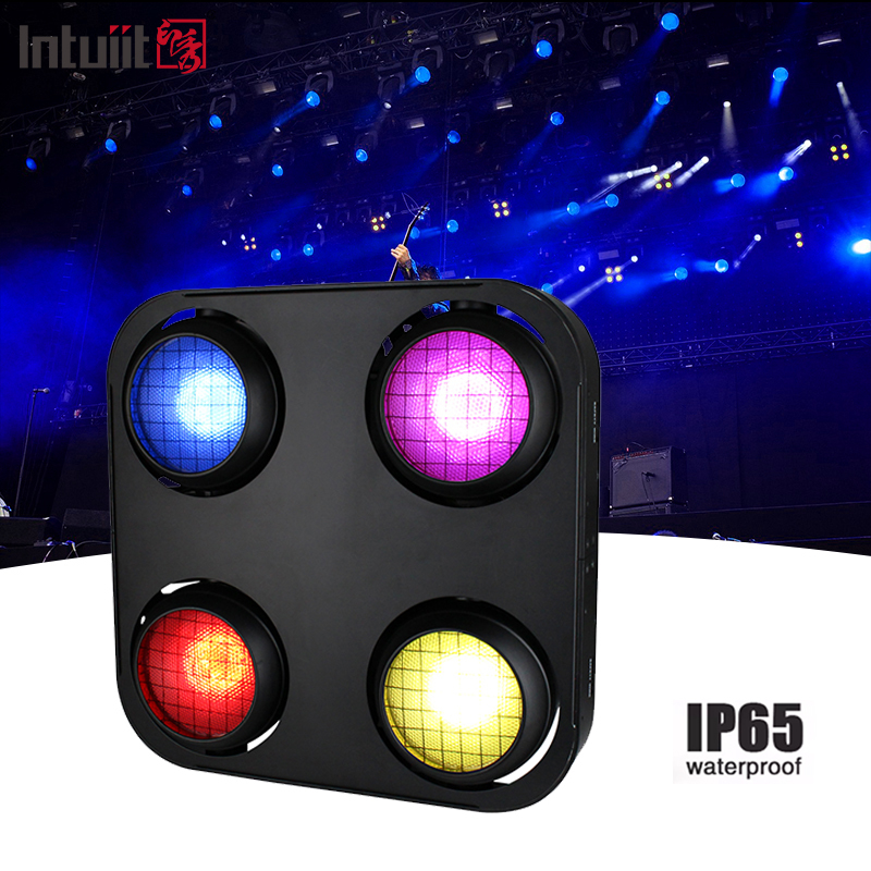 Luz Cega de Palco COB Impermeável IP65 2 em 1 Âmbar e Branco Quente 4x90W 4 Olhos Público Dmx512 LED COB Blinder Light