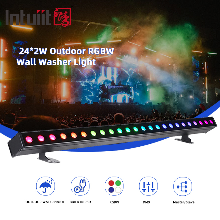 Edifício exterior Led Wall Washer Light IP65 24*2w Impermeável RGBW Wall Washer Bar DJ Led Pixel bar Light Party