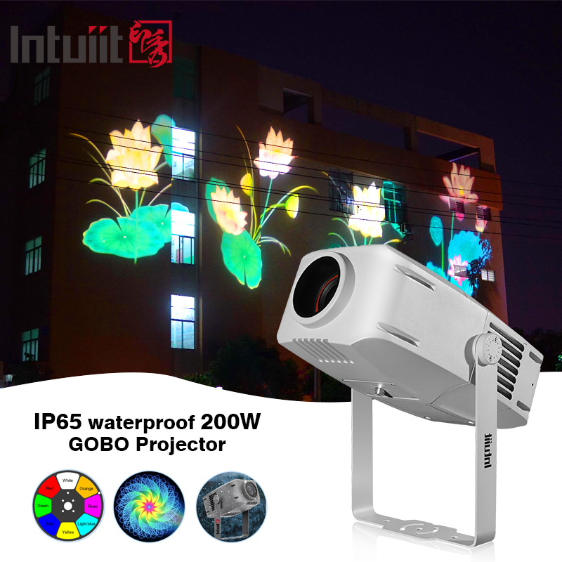 Projetor de Gobo LED à prova d'água IP65, alta luminosidade, 200W, para palco e paisagem externa