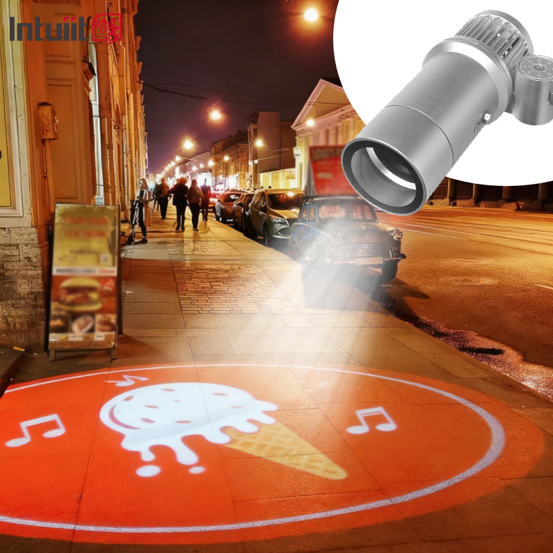 60W Outdoor Gobo Projection Light Advertising Sign Light Waterproof Rotating Led Sign Projector Pattern Logotipo da porta Spotlight