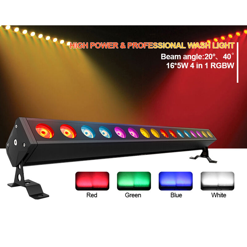 16X 5W RGBW LED Wall Wash Bar DMX512 Controle Luz linear para DJ Garden IP65 DMX512 Controle