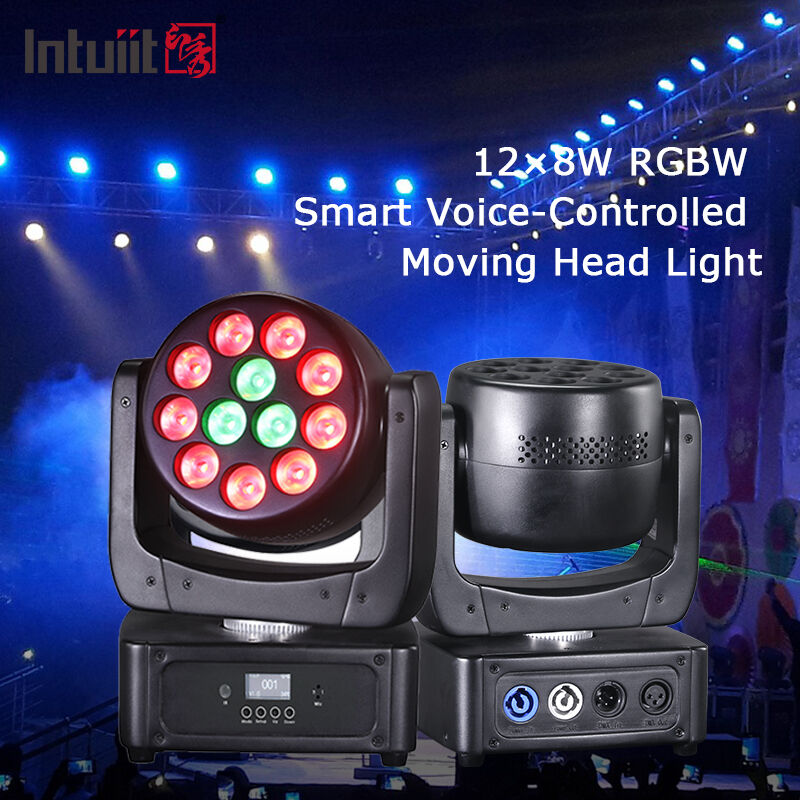 Factory Direct Price LED 12*8W RGBW Moving Head Stage Light with DMX512 Control IP20 Rated for Party Wedding DJ Events