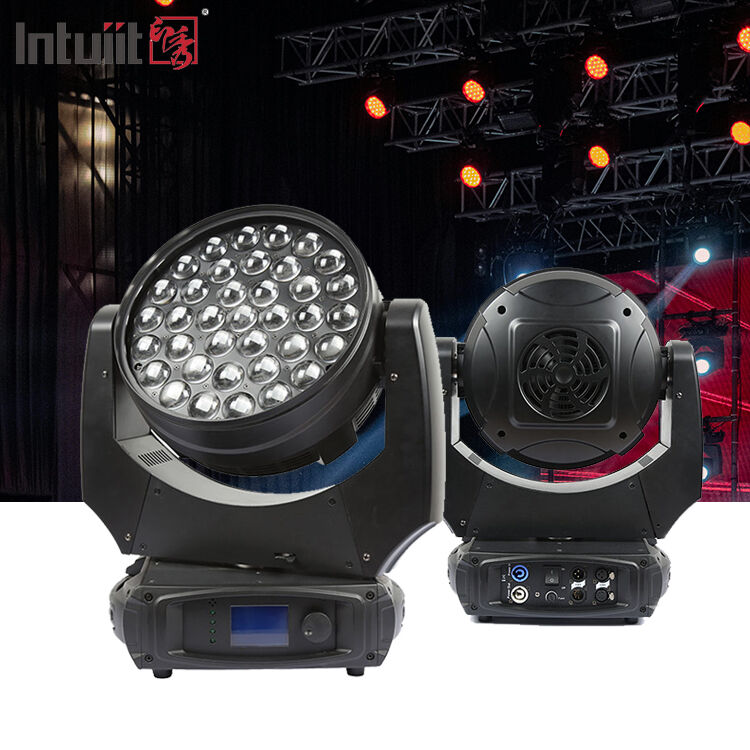 Profissional 37x10W RGBW 4in1 LED Zoom Wash Moving Head Light DMX512 Iluminação de palco para DJ Disco Event Show de festa de casamento