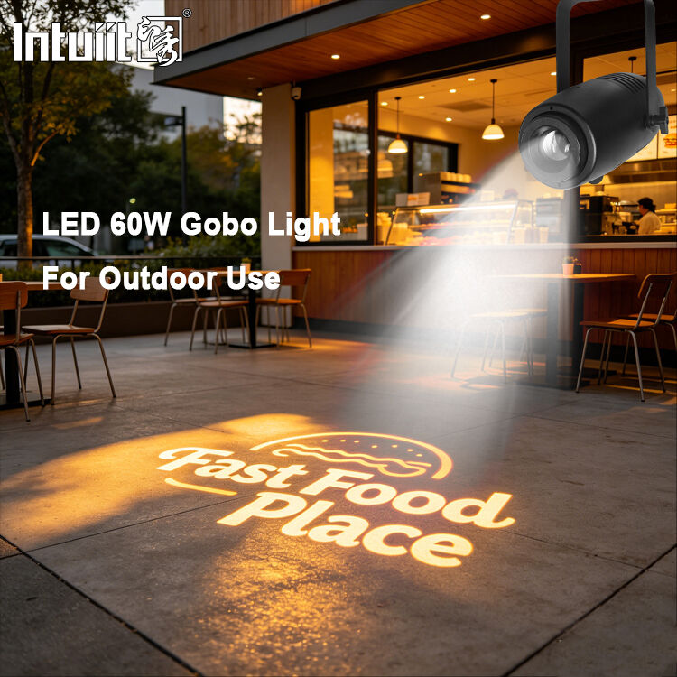 60W High Definition LED Logo Projector Light Outdoor IP65 Gobo Projector à prova d'água LED Iluminação publicitária