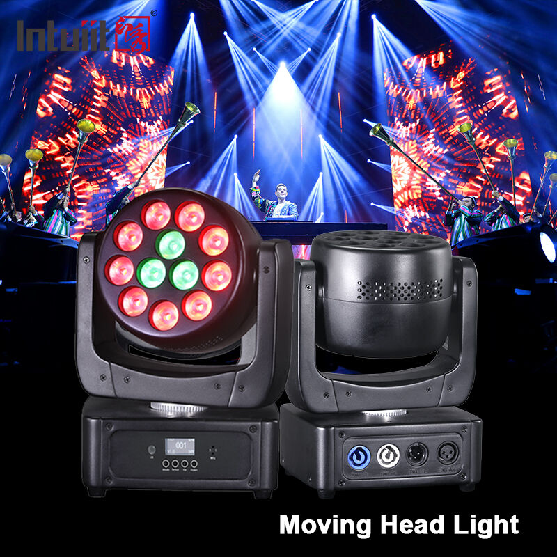 Venda Quente 12pcs 8W RGBW 4in1 Mini LED Beam Wash Moving Head Light DMX Control Sound Lâmpada de palco ativa para clube noturno KTV