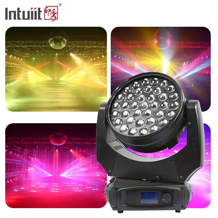 37x10W 4in1 RGBW LED Moving Head Zoom Wash Light DMX512 Equipamento de palco profissional para bar de casamento de discoteca