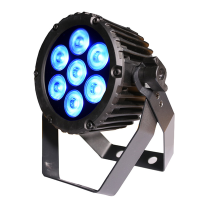 Luz de palco led RGBW regulável para concerto de casamento DJ luz par à prova d'água 7*3W