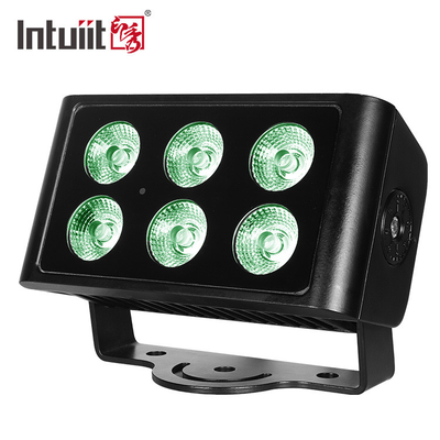 Luzes de inundação exteriores 6Pcs*5W da fase do diodo emissor de luz RGBW 4 em 1 controle da arruela DMX da parede do diodo emissor de luz