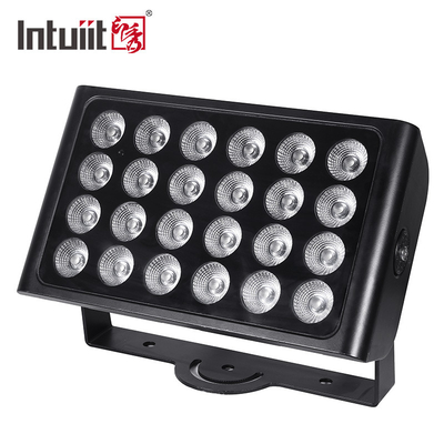 Lâmpada de inundação LED exterior Edifício fachada 24 * 10w DMX Lava-parede IP65 RGBW Mix de cores Arquitetura Parque cênico