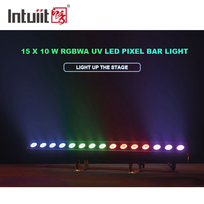 Lâmpada de edifício de alta potência de 15x 10 W led dmx 512 RGBWA LED luz de lavadora de parede IP65 dmx controle led barra de luz