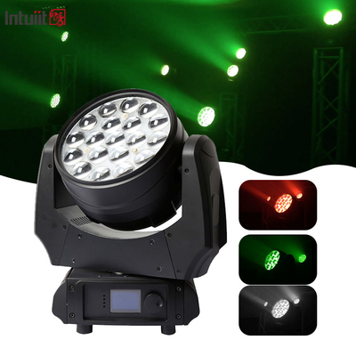 Zoom Moving Led Wash Light 19x10w 4 em 1 Gobo Projector Rgbw Farol Iluminação de palco de festas Efeitos de iluminação Bar Night Club Disco