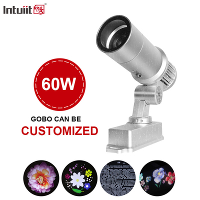 60W Gobo Projector Custom Logo Led Light HD Imagem Para Outdoor Ip65 Rotating Publicidade Projeção Luz Para Casamento