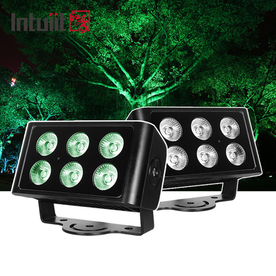 6x5w RGBW 4 em 1 LED Flood Light IP65 impermeável Flat Spotlight Outdoor Performance Background DJ Disco Stage Par Light