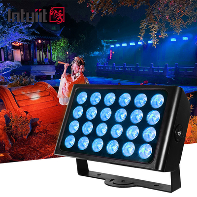 IP65 resistente à água Cidade Cor DMX512 24x10w RGBW Lâmpada de inundação LED de lavagem de parede exterior