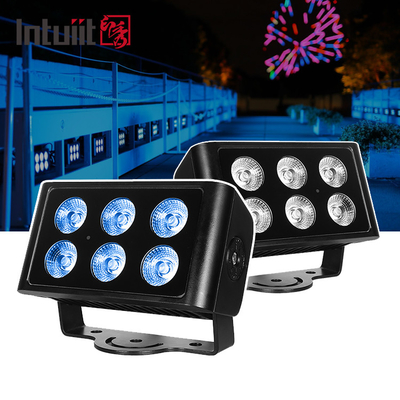 Edifício fachadas 6x5W IP65 LED Arquitetura luz decorativa Lâmpada de feixe estreito Quadrado Spotlight exterior projeto de luz