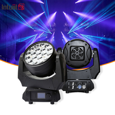 Lâmpadas de cabeça móvel 19x15W Zoom DJ Lâmpadas RGBW LED Beam Wash Iluminação Efeito Iluminação de palco Para Rave Activity Eventos de discoteca Show KTV
