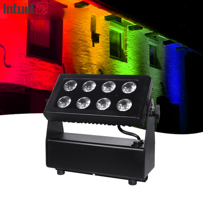 8X15W RGBW 4 em 1 LED Proyector à prova d'água DMX Controle Lâmpadas de fundo Lâmpada de lavagem de parede Luz de palco