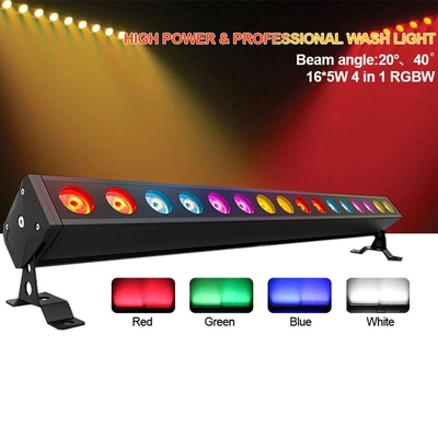 16x5W RGBW 4in1 LED DJ Wash Bar Light Lava-parede Disco Equipamento de iluminação de palco