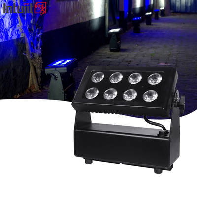 DMX512 8x10w RGBW 4in1 IP65 DJ à prova d'água Wedding Stage City Wall Washer Outdoor LED Wash Flood Light
