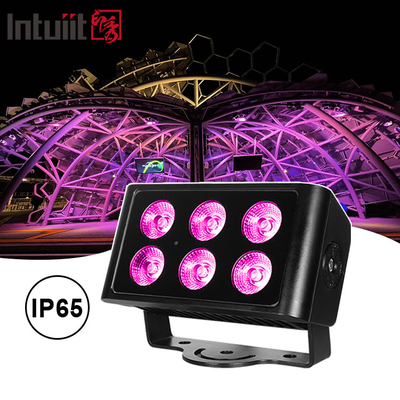 6x5W 4pcs LED Beads Outdoor Quadrado IP65 Impermeável DMX Luz de Estágio Luz de Inundação RGBW 4 em 1