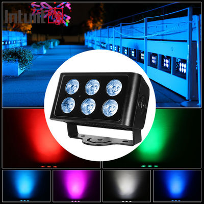 Luminária de Lavagem de Parede LED City Color 6x5W Impermeável para Exterior 4 em 1 RGBW Holofote para Hotéis e Edifícios Modo de Controle DMX512