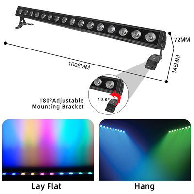 Luminária de Lavagem de Parede LED 16*5W RGB DMX IP65 Carcaça de Alumínio Iluminação de Lavagem de Parede Impermeável para Exterior Iluminação DMX512 para Edifícios Exteriores