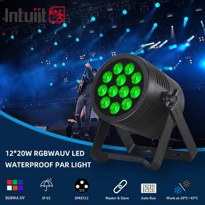 IP65 LED Par Light Impermeável IP65 Rated Outdoor 12x20W RGBWA-UV 6in1 Luz de palco DMX512
