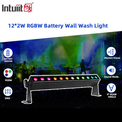 IP20 Wireless 12x2W 0,5m 4in1 Bateria LED Lâmpadas de Lava-louças de parede Luzes de palco