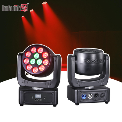 Lâmpadas de cabeça móvel 12*8W LED Lâmpadas de palco RGBW DJ Iluminação DMX 512 Ativação de som para Eventos Festas Casamento Igreja Show de banda ao vivo