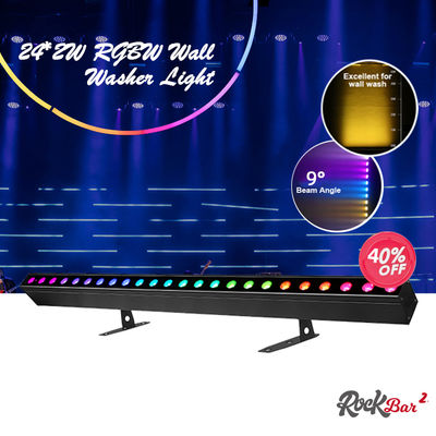 Luz de Lavagem IP20 DMX512 Solução Musical Inteligente Avançada 24*2W RGBW LED Luzes Barra Linear Wall Washer