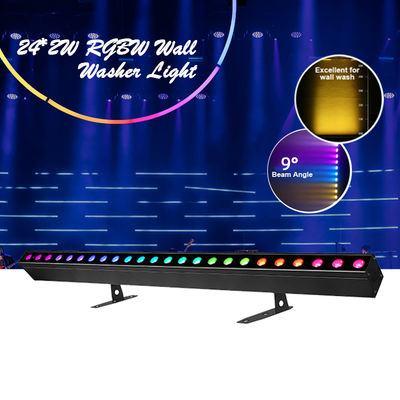 Luz de Lavagem IP20 DMX512 Solução Musical Inteligente Avançada 24*2W RGBW LED Luzes Barra Linear Wall Washer