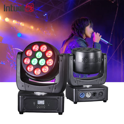Luz LED DJ Moving Head 12*8W RGBW Wash Beam DMX512 Ativada por Som para Iluminação de Palco para Casamentos, Discotecas e Festas