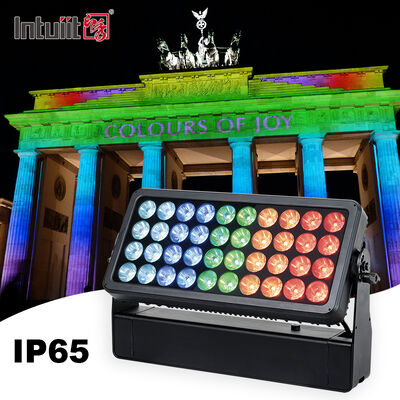 Refletor LED Exterior 40x10W RGBW para Lavagem de Fachada, Cor de Cidade, IP65