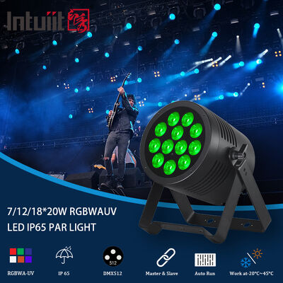 LED 7/12/18X20W Rgbwa Uv 6In1 impermeável DMX 512 LED Par Light para projetos ao ar livre
