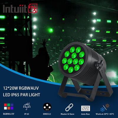 Par LED para exterior IP65 à prova d'água Par LED 12x20w RGBWA UV 6IN1 DMX