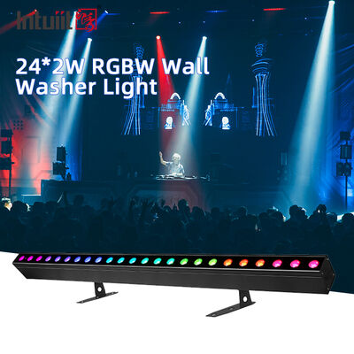 Iluminação LED de lavagem de parede interior 24x2W RGBW DMX512 Ação de som Iluminação de barras de palco IP20 Iluminação de lavagem linear para decoração de interiores arquitetônicos