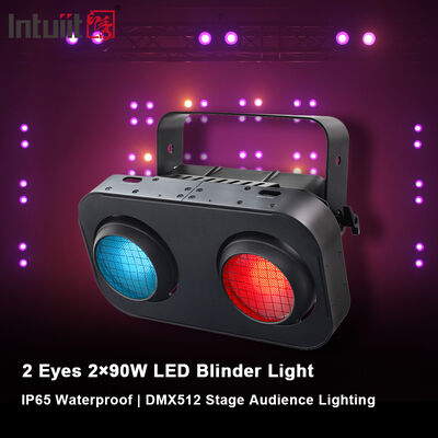 Luz cegante cob de led para ambientes externos, 2x90w, rgb, âmbar, branco quente, ip65, à prova d'água, iluminação estroboscópica de palco, dmx512 para show profissional, teatro