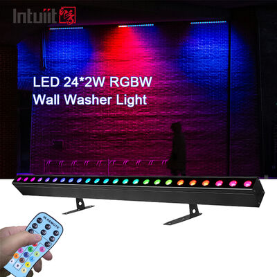 Venda Quente 4 em 1 rgbw led 24*2w arruela de parede luz de tira linear controlada por som dmx lâmpada de lavagem de palco para boate