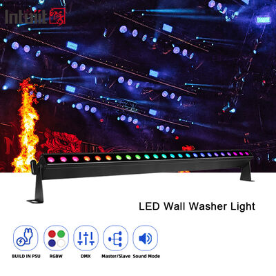 Barra de luz de lavagem linear interna profissional 9 graus, feixe estreito, 24x2w, rgbw, 4 em 1, dmx512, para eventos de palco