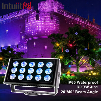 Lâmpada de inundação de LED IP65 Profissional 15x5W RGBW 4 em 1 Lâmpada de paisagem exterior Lâmpada de alumínio Arquitetura Lâmpada de lavagem
