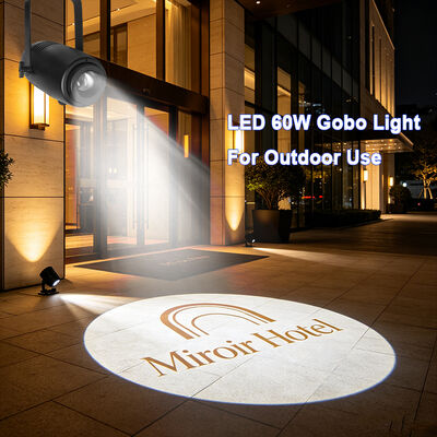 Projetor de Logo Gobo para Publicidade Exterior 60W LED IP65 à Prova d'Água para Hotel, Restaurante, Loja, Edifício
