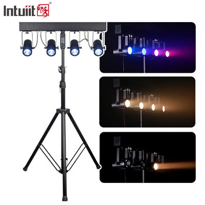 4x20W RGBW Kit de iluminação LED PAR 4 em 1    4.5° Feixe estreito DMX512 Sistema de lavagem de palco para casamentos, DJs e eventos