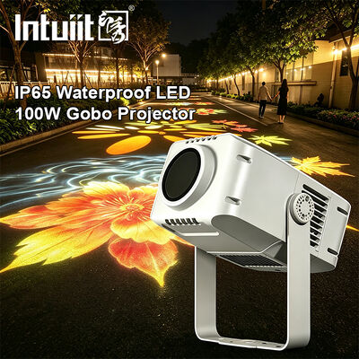 100W Logo Gobo Projector Light IP65 Outdoor DMX512 Projeção de padrão personalizado para publicidade, edifícios e eventos