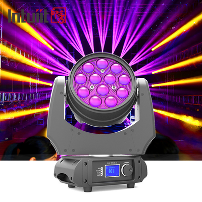 Luz principal móvel do diodo emissor de luz da cabeça movente larga 12*10W RGBW 4 in-1 DMX da lavagem do zumbido do grau do ângulo 5-60